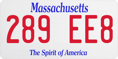 MA license plate 289EE8