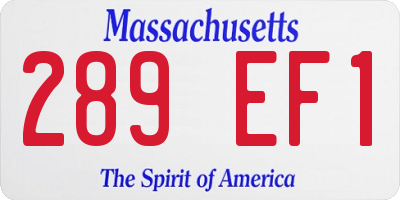 MA license plate 289EF1