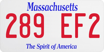 MA license plate 289EF2