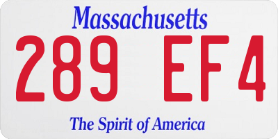 MA license plate 289EF4