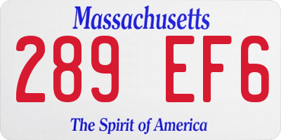 MA license plate 289EF6