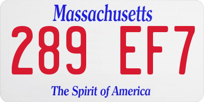 MA license plate 289EF7