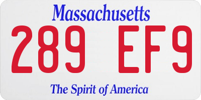 MA license plate 289EF9