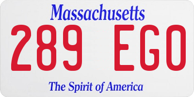 MA license plate 289EG0
