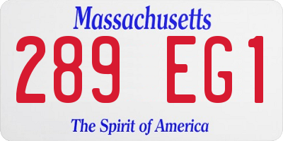 MA license plate 289EG1