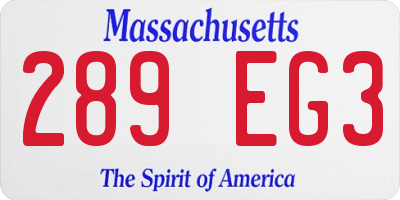MA license plate 289EG3