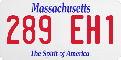 MA license plate 289EH1
