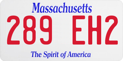 MA license plate 289EH2