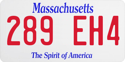 MA license plate 289EH4