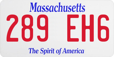 MA license plate 289EH6