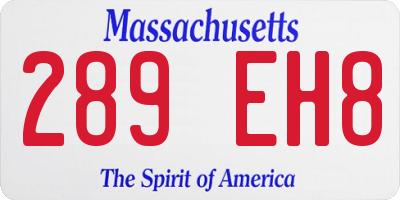 MA license plate 289EH8