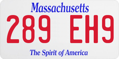 MA license plate 289EH9