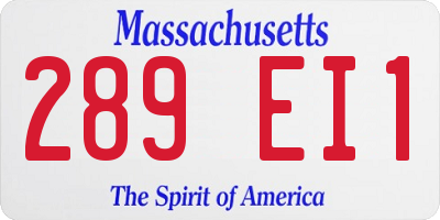 MA license plate 289EI1