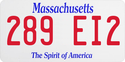 MA license plate 289EI2