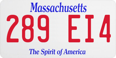 MA license plate 289EI4