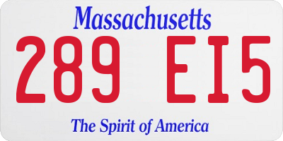 MA license plate 289EI5