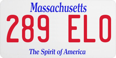 MA license plate 289EL0