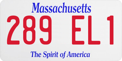 MA license plate 289EL1