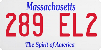 MA license plate 289EL2