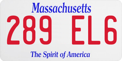 MA license plate 289EL6