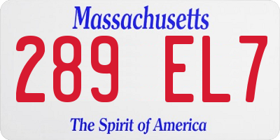 MA license plate 289EL7