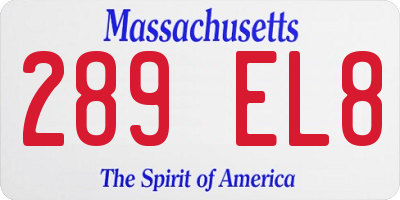 MA license plate 289EL8