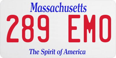 MA license plate 289EM0