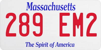 MA license plate 289EM2