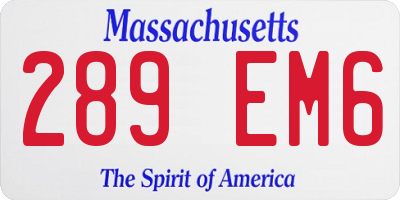 MA license plate 289EM6