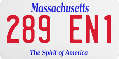 MA license plate 289EN1