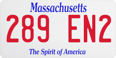 MA license plate 289EN2