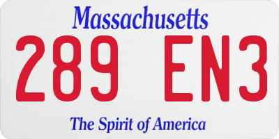 MA license plate 289EN3