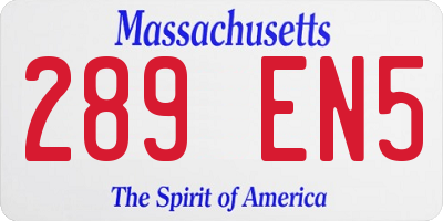 MA license plate 289EN5