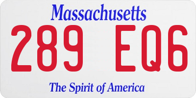 MA license plate 289EQ6