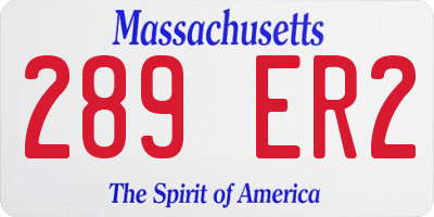 MA license plate 289ER2