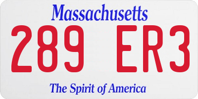 MA license plate 289ER3