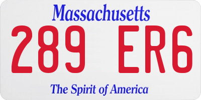 MA license plate 289ER6