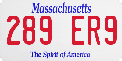 MA license plate 289ER9