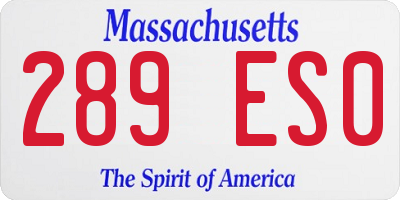 MA license plate 289ES0