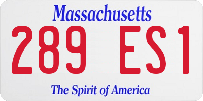 MA license plate 289ES1