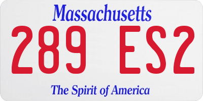 MA license plate 289ES2