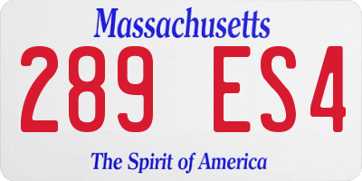 MA license plate 289ES4