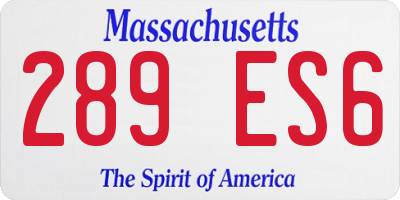 MA license plate 289ES6