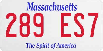 MA license plate 289ES7