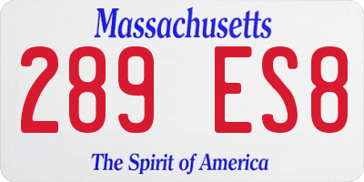 MA license plate 289ES8