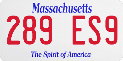 MA license plate 289ES9
