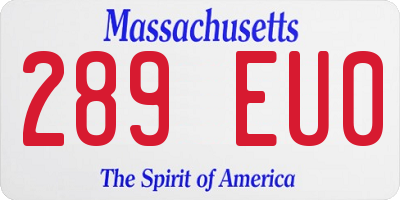 MA license plate 289EU0