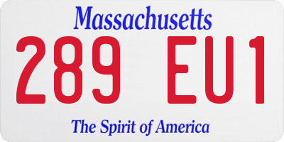 MA license plate 289EU1