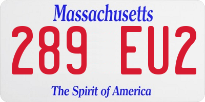 MA license plate 289EU2