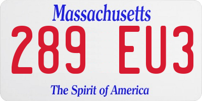 MA license plate 289EU3